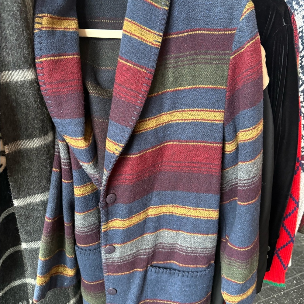 Vintage San Moire Colorful Striped Blazer